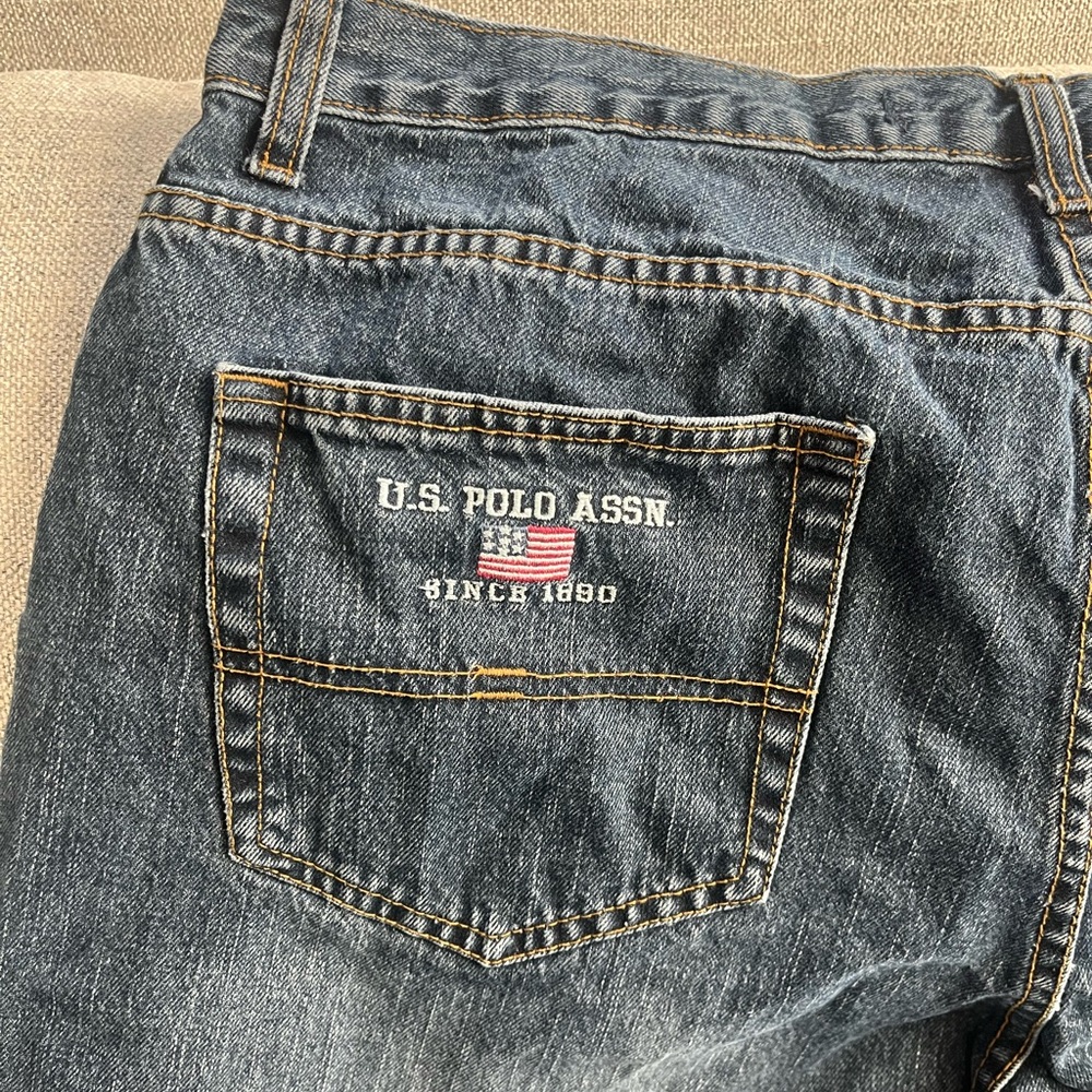 U.S. Polo Assn. Men's Blue Jeans 38x32 Y2K baggy loose fit cotton